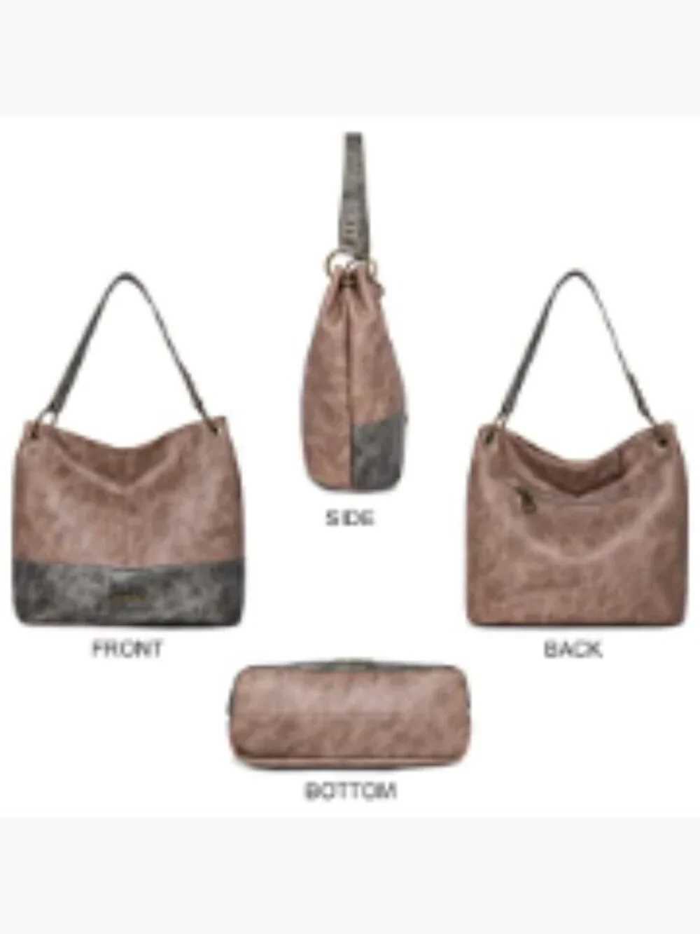 Faux Leather Hobo Shoulder Bag Tote for Women Large Capacity Slouchy Handbag